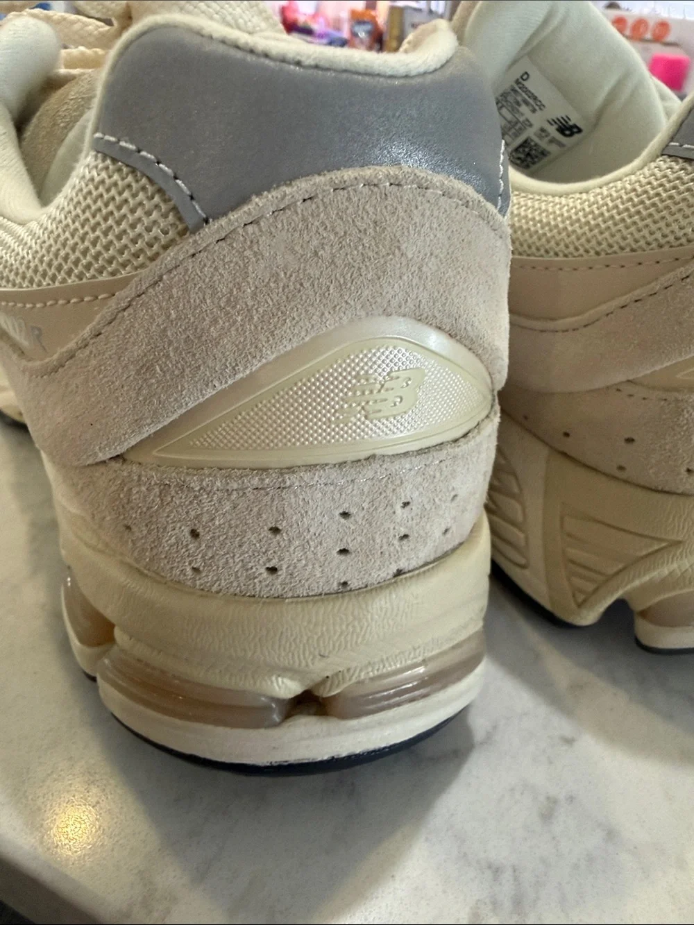 New Balance Cream/Beige 2002R Athletic Sneakers, Womens 10